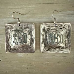 Sterling silver initial earrings